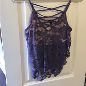 Express tank, purple lace.